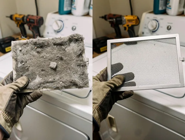 Professional lint trap cleaning by New Franklin Dryer Vent Cleaning in New Franklin