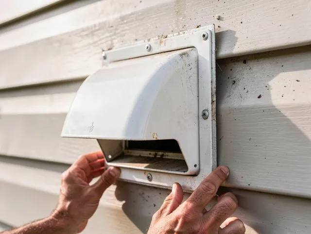 New Franklin Dryer Vent Cleaning technician delivering thorough residential dryer vent cleaning service in New Franklin